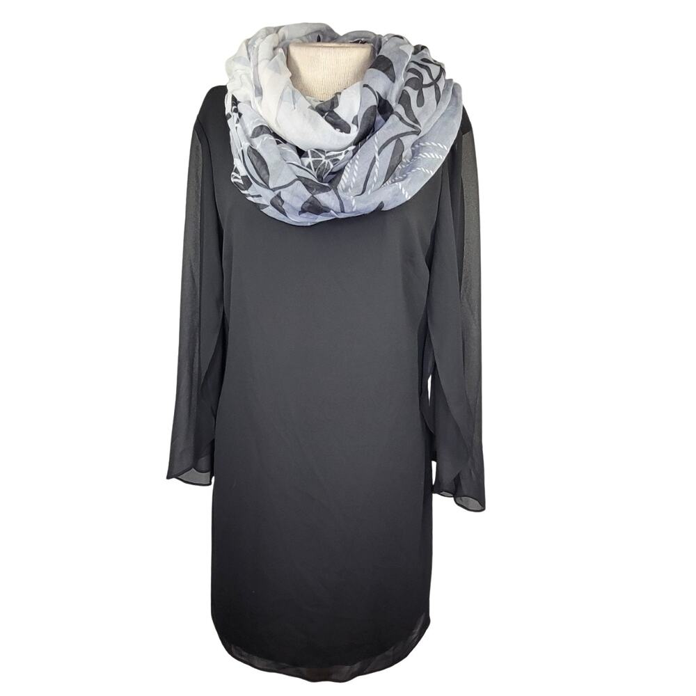 Black Cocktail Dress with Infinity Scarf Size Small